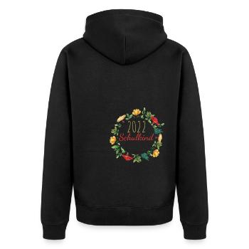 2022 Schulkind Einschulung Schulstart - Unisex Premium Bio Zip Hoodie - Schwarz - Hinten - Nico (187cm)