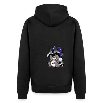 Blottit le raton laveur comme un lève-tard - Veste à capuche bio Premium Unisexe - noir - Dos - Nico (187cm)