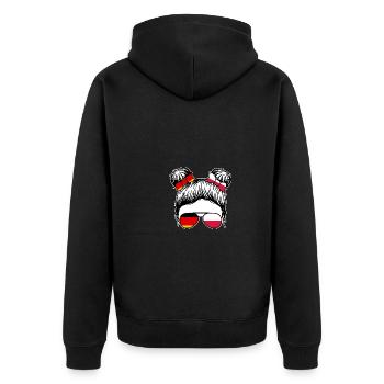 Pole Deutschland Polen - Unisex Premium Bio Zip Hoodie - Schwarz - Hinten - Nico (187cm)