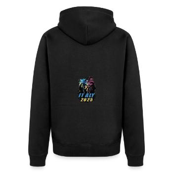 Italie 2025 Vacances Palmiers Coloré - Veste à capuche bio Premium Unisexe - noir - Dos - Nico (187cm)