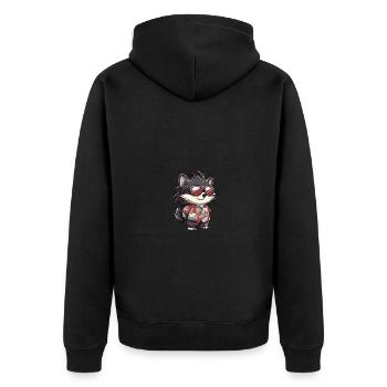 Hérisson Bande dessinée Holiday - Veste à capuche bio Premium Unisexe - noir - Dos - Nico (187cm)