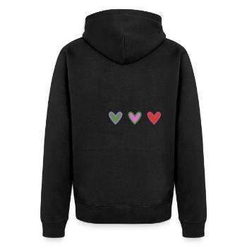 CŒUR. CŒURS. SAINT VALENTIN. LOVE. AMOUR - Veste à capuche bio Premium Unisexe - noir - Dos - Nico (187cm)