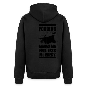 Blacksmith - Unisex Premium Organic Zip Hoodie - black - Back - Nico (187cm)