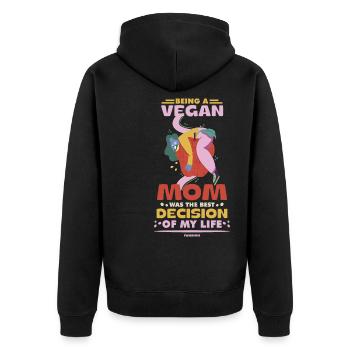mère végétalienne meilleure décision de la vie - Veste à capuche bio Premium Unisexe - noir - Dos - Nico (187cm)