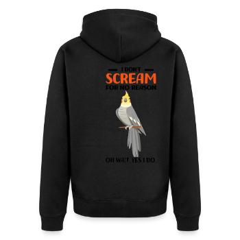 Cockatiel - Unisex Premium Organic Zip Hoodie - black - Back - Nico (187cm)