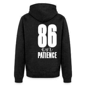 86 Sur la patience - Veste à capuche bio Premium Unisexe - noir - Dos - Nico (187cm)