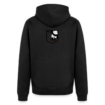 Shirt pocket Panda Pocket Panda - Unisex Premium Organic Zip Hoodie - black - Back - Nico (187cm)