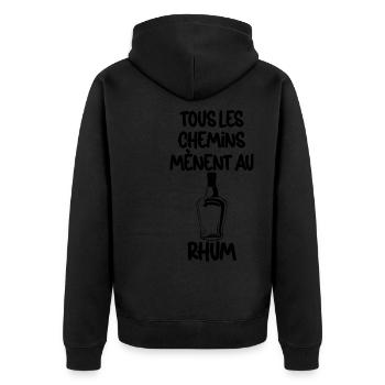 Le Chemin Du Rhum Cadeau Humour Apéro - Veste à capuche bio Premium Unisexe - noir - Dos - Nico (187cm)