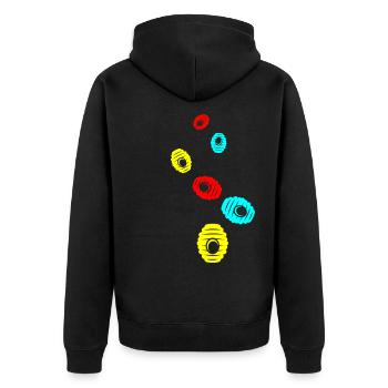 Abeille Icon miel - Veste à capuche bio Premium Unisexe - noir - Dos - Nico (187cm)