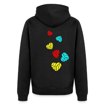 Cœur de volleyball - Veste à capuche bio Premium Unisexe - noir - Dos - Nico (187cm)