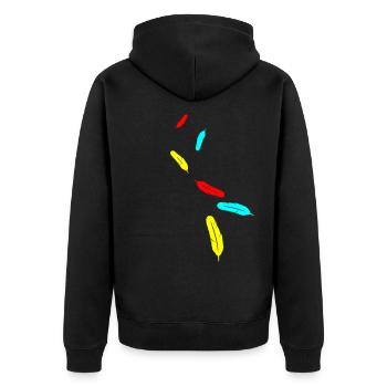Symbole de plume - Veste à capuche bio Premium Unisexe - noir - Dos - Nico (187cm)