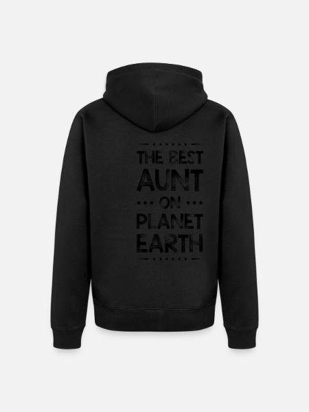Best Aunt Saying - Unisex Premium Organic Zip Hoodie - black