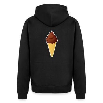 Schoko Eis Kostüme Eiscreme Schokoeis Schokolade - Unisex Premium Bio Zip Hoodie - Schwarz - Hinten - Nico (187cm)