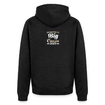 Future Cousin 2023 - Unisex Premium Organic Zip Hoodie - black - Back - Nico (187cm)