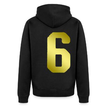 Maillot 6 numéros - Veste à capuche bio Premium Unisexe - noir - Dos - Nico (187cm)