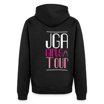 Jga Junggesellinnen Girls Tour - Unisex Premium Bio Zip Hoodie - Schwarz - Hinten - Nico (187cm)