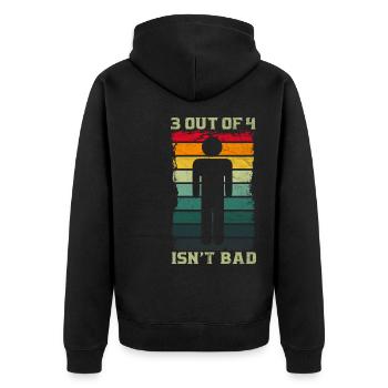 Bein Amputiert Arm Kämpfer Geschenk - Unisex Premium Bio Zip Hoodie - Schwarz - Hinten - Nico (187cm)