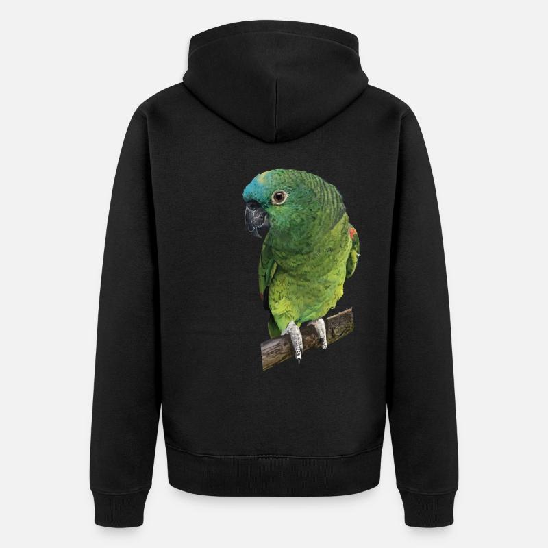 L’amazone à front bleu - Veste à capuche bio Premium Unisexe - noir