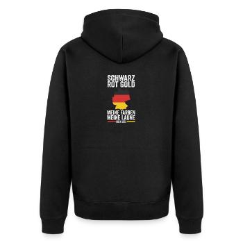 German German Germany - Unisex Premium Organic Zip Hoodie - black - Back - Nico (187cm)