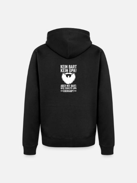 Grandpa with a beard - Unisex Premium Organic Zip Hoodie - black