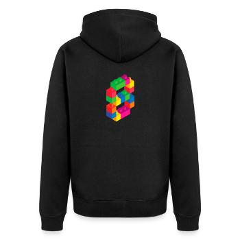 Mignon Block Building 8ème anniversaire Cadeau 8 ans - Veste à capuche bio Premium Unisexe - noir - Dos - Nico (187cm)