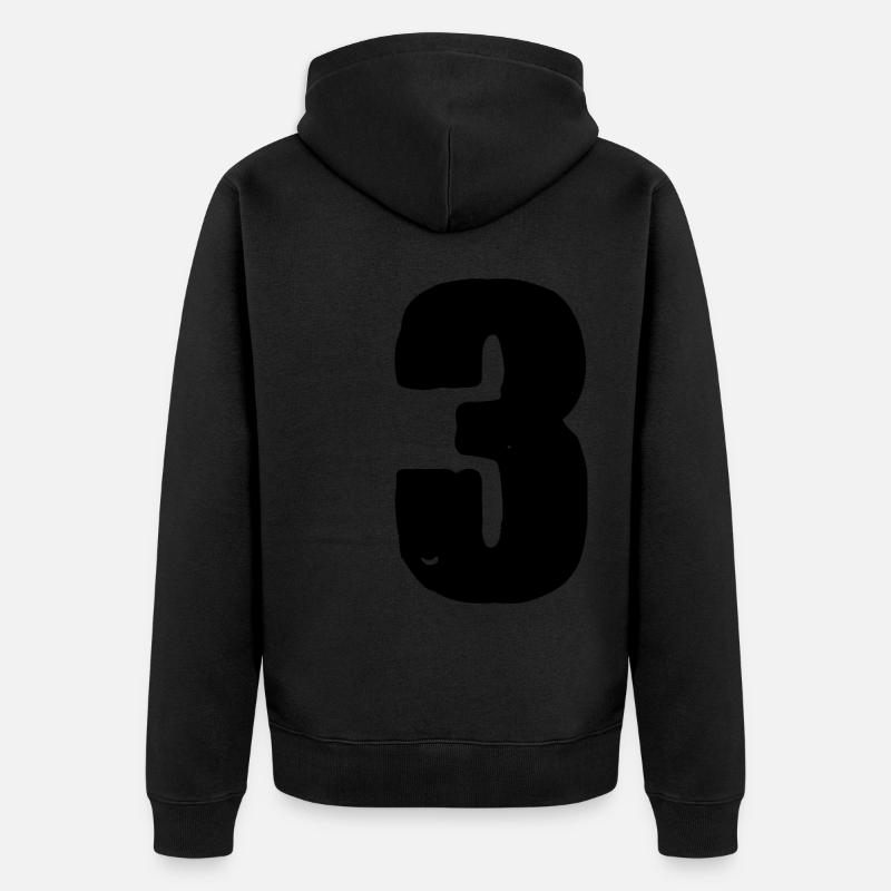 Maillot numéro 3 - Veste à capuche bio Premium Unisexe - noir