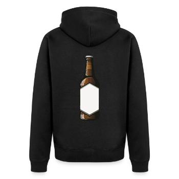 Beer Bottle Beer Drinking Symbol - Unisex Premium Organic Zip Hoodie - black - Back - Nico (187cm)