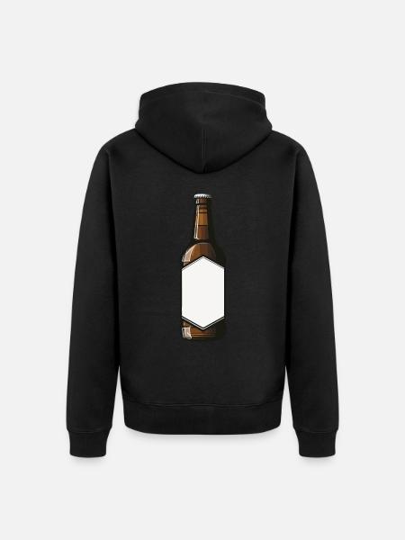 Beer Bottle Beer Drinking Symbol - Unisex Premium Organic Zip Hoodie - black