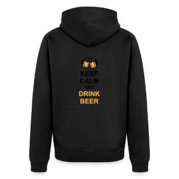Boire de la bière Garder son calme - Veste à capuche bio Premium Unisexe - noir - Dos - Nico (187cm)