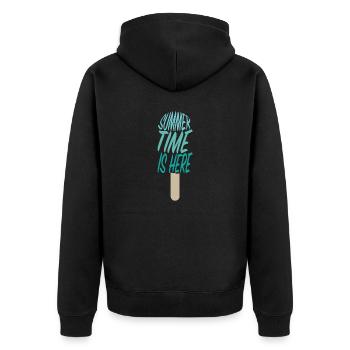 Summer is Here - Unisex Premium Bio Zip Hoodie - Schwarz - Hinten - Nico (187cm)