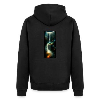 Creation of the universe - Unisex Premium Organic Zip Hoodie - black - Back - Nico (187cm)