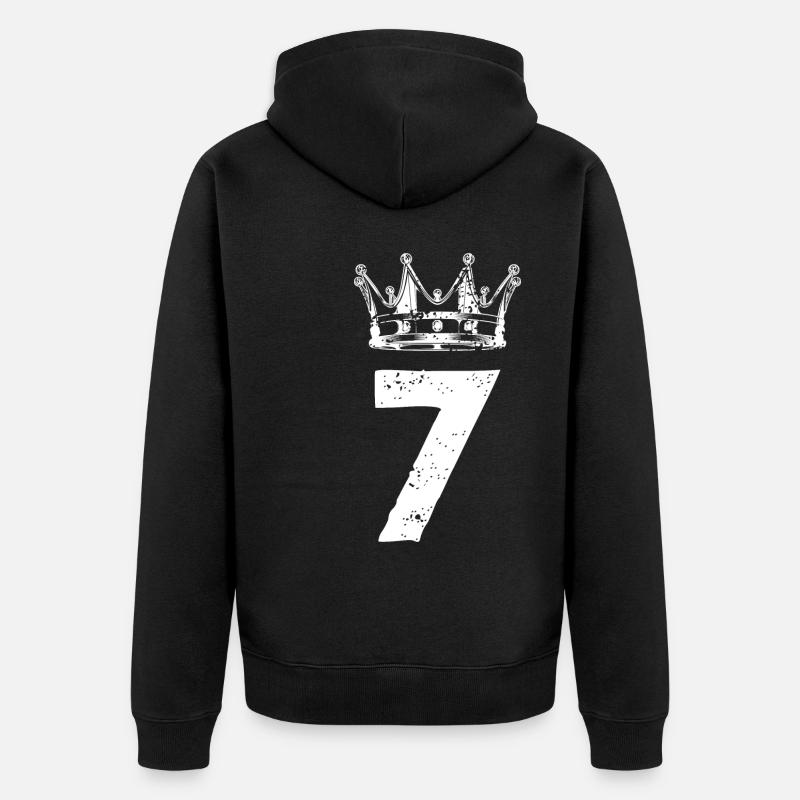 7 Couronne de numéros - Veste à capuche bio Premium Unisexe - noir