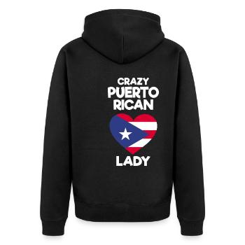 Puerto Rico | Puerto Ricaner Flagge Geschenkideen - Unisex Premium Bio Zip Hoodie - Schwarz - Hinten - Nico (187cm)