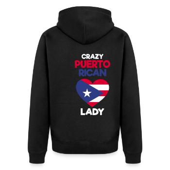 Puerto Rico Geschenkidee | Puerto Ricaner Heimat - Unisex Premium Bio Zip Hoodie - Schwarz - Hinten - Nico (187cm)