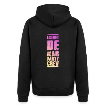 Lloret De Mar Party Crew Bunt - Unisex Premium Bio Zip Hoodie - Schwarz - Hinten - Nico (187cm)