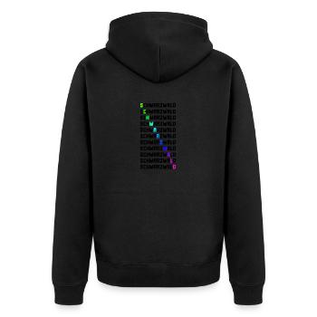 Schwarzwald | Gebirge | Wandern | Urlaub - Unisex Premium Bio Zip Hoodie - Schwarz - Hinten - Nico (187cm)