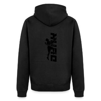 Basketball "Dunking The Dunk" basketball game - Unisex Premium Organic Zip Hoodie - black - Back - Nico (187cm)