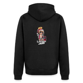 Funny Christ Child Saying - Unisex Premium Organic Zip Hoodie - black - Back - Nico (187cm)