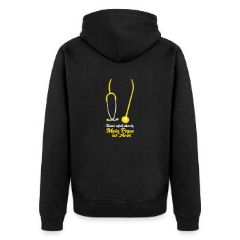 Papa ist Arzt Stethoskop - Unisex Premium Bio Zip Hoodie - Schwarz - Hinten - Nico (187cm)