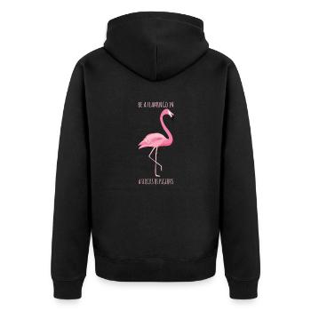 Soyez un flamant dans un troupeau de pigeons Flamant oiseau - Veste à capuche bio Premium Unisexe - noir - Dos - Nico (187cm)