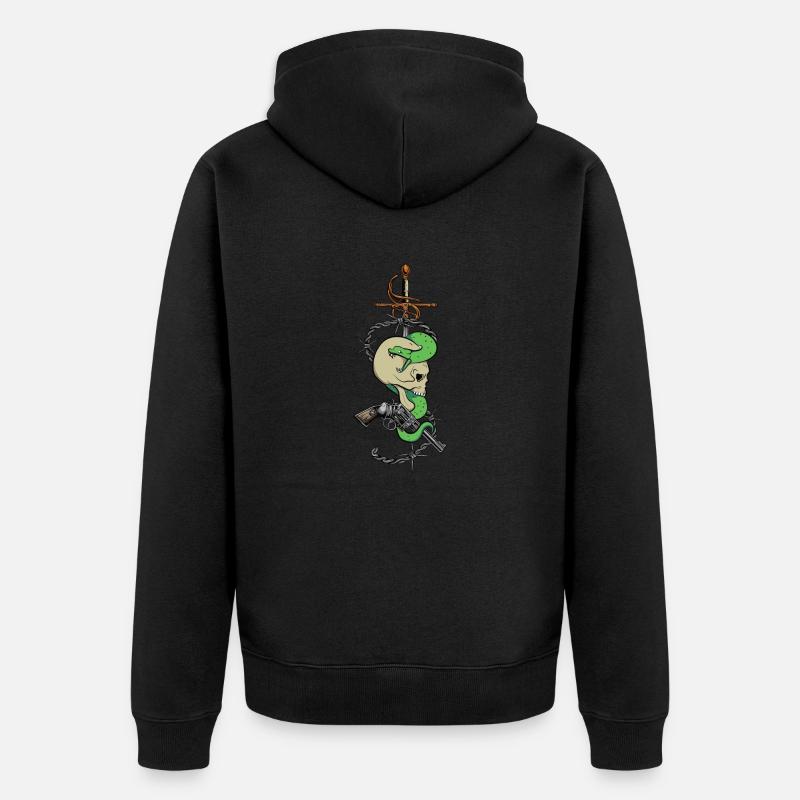 Skull Snake Revolver Rapier - Veste à capuche bio Premium Unisexe - noir