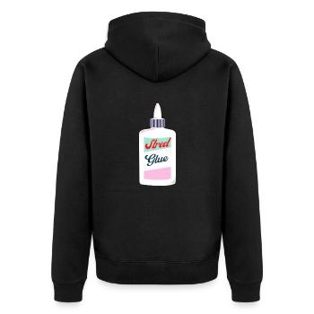 streetglue / sekundenkleber für die Strasse - Unisex Premium Bio Zip Hoodie - Schwarz - Hinten - Nico (187cm)