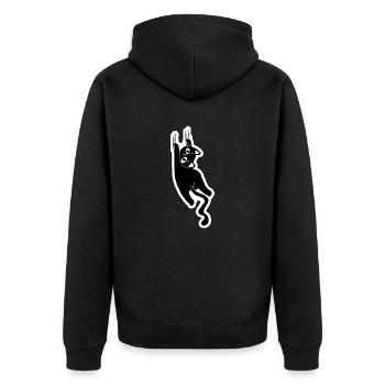 Chat qui gratte - Veste à capuche bio Premium Unisexe - noir - Dos - Nico (187cm)