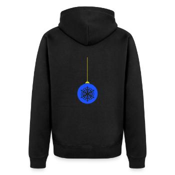 Weihnachtskugel deko - Unisex Premium Bio Zip Hoodie - Schwarz - Hinten - Nico (187cm)