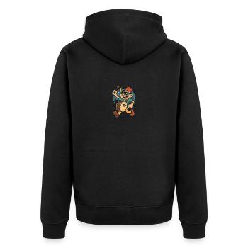 Street Fest - Unisex Premium Bio Zip Hoodie - Schwarz - Hinten - Nico (187cm)