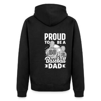 Fier d’être un père de baseball Fête des pères Baseball - Veste à capuche bio Premium Unisexe - noir - Dos - Nico (187cm)