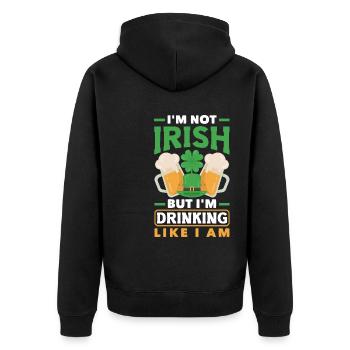 Boire comme un trèfle irlandais de la Saint-Patrick - Veste à capuche bio Premium Unisexe - noir - Dos - Nico (187cm)