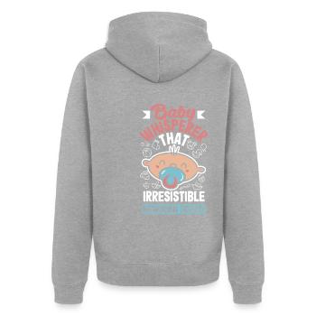 Baby Whisperer That Irresistible Newborn Scent - Unisex Premium Organic Zip Hoodie - heather grey - Back - Nico (187cm)