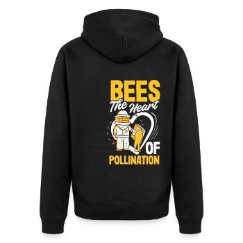 Beekeeper Heartbeat Honeycomb Love Pollination - Unisex Premium Organic Zip Hoodie - black - Back - Nico (187cm)