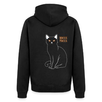 Skull Horror Halloween Gift - Unisex Premium Organic Zip Hoodie - black - Back - Nico (187cm)